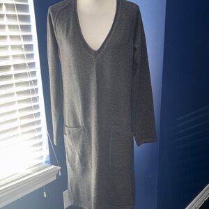 NWT J.Jill Wool–Cashmere Sweater Dress – Size M – Dark Charcoal Heather